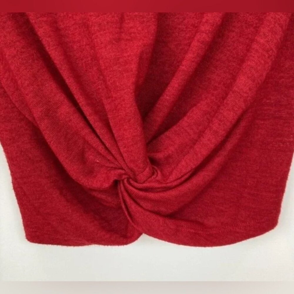 Aritzia Wilfred Free Ortiz Cropped Long Sleeve Red EUC - Picture 3 of 6